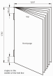 A technical drawing of a booklet with dimensions for a DVD cover